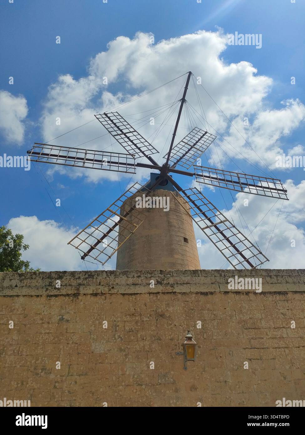 Ta' Kola Windmill in Xaghra village, Gozo island, Malta, a unique relic of breadmaking in a 300-year-old building - Smartphone Captured Stock Image