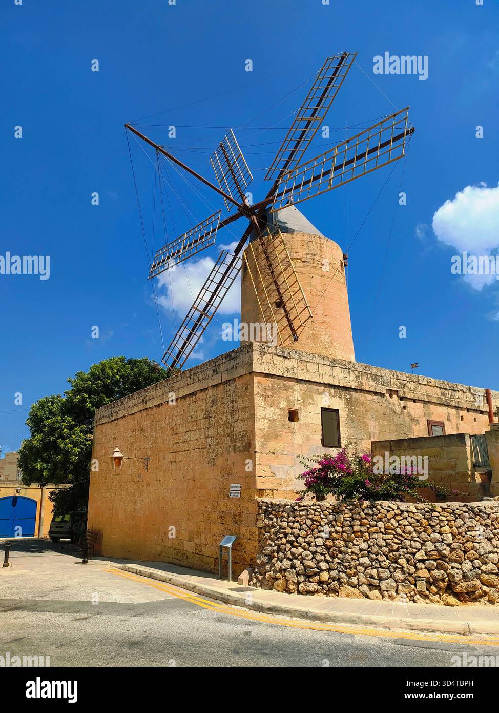 Ta' Kola Windmill in Xaghra village, Gozo island, Malta, a unique relic of breadmaking in a 300-year-old building - Smartphone Captured Stock Image