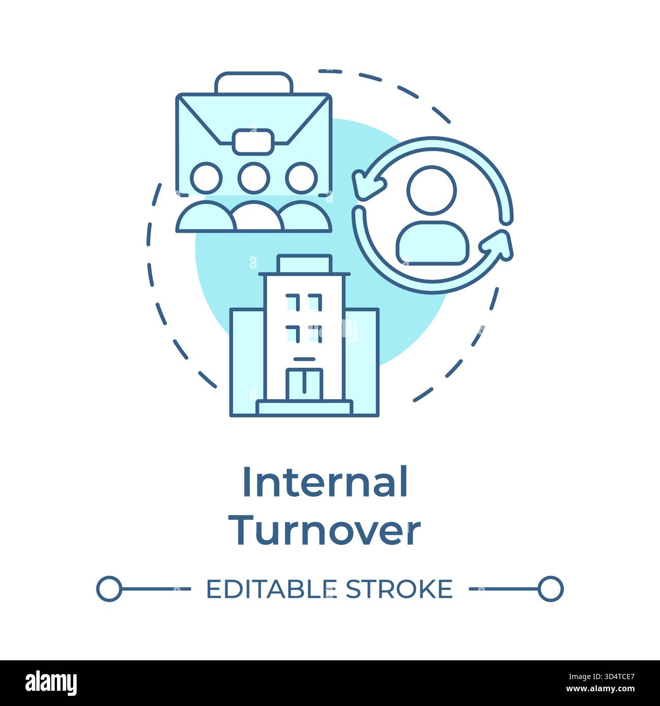 Internal turnover soft blue concept icon Stock Vector