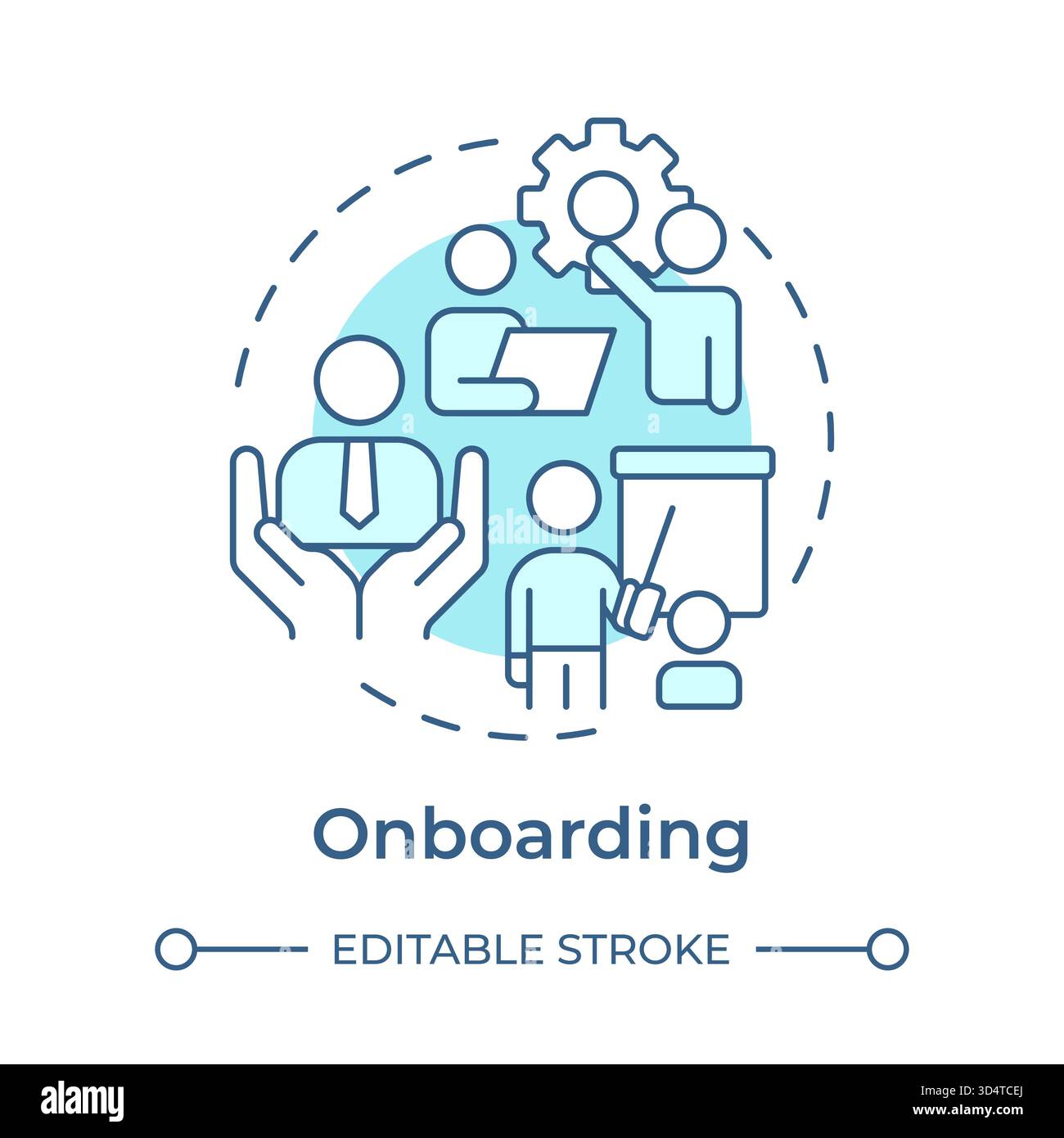 Onboarding soft blue concept icon Stock Vector
