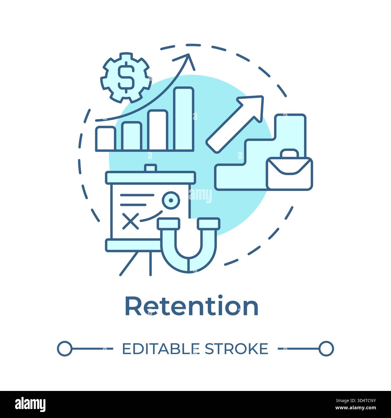 Retention soft blue concept icon Stock Vector