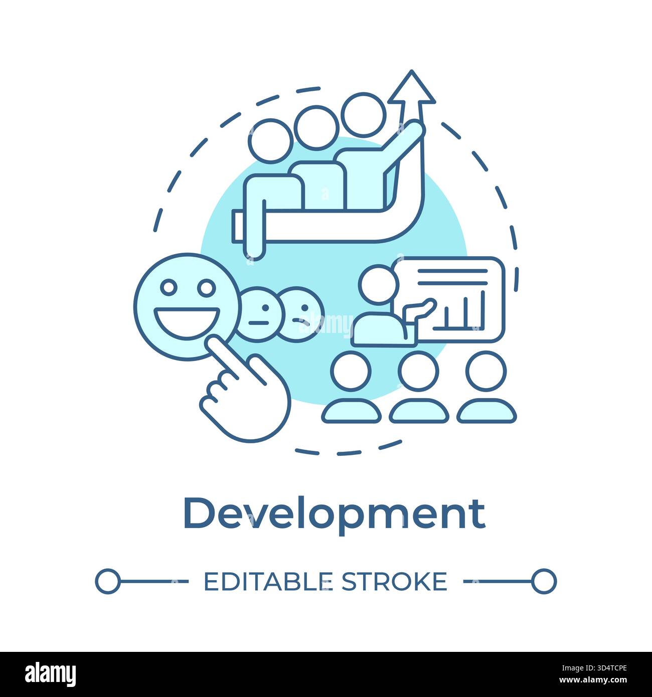 Development soft blue concept icon Stock Vector
