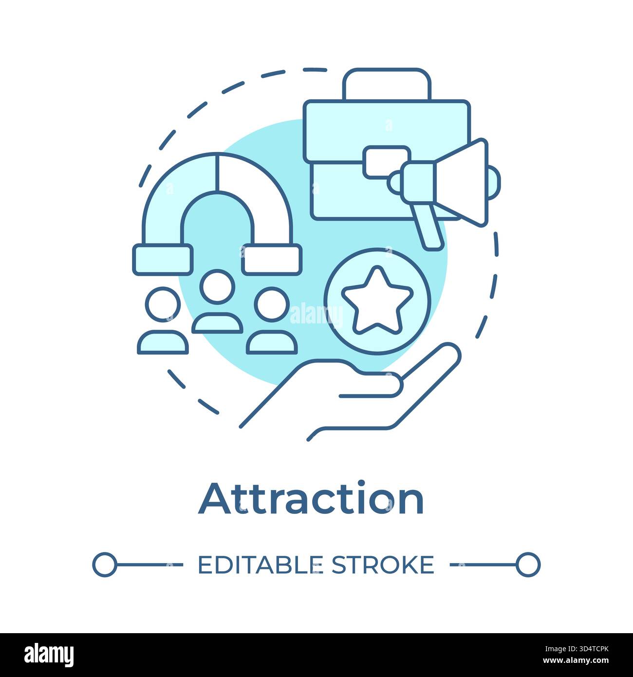 Attraction soft blue concept icon Stock Vector