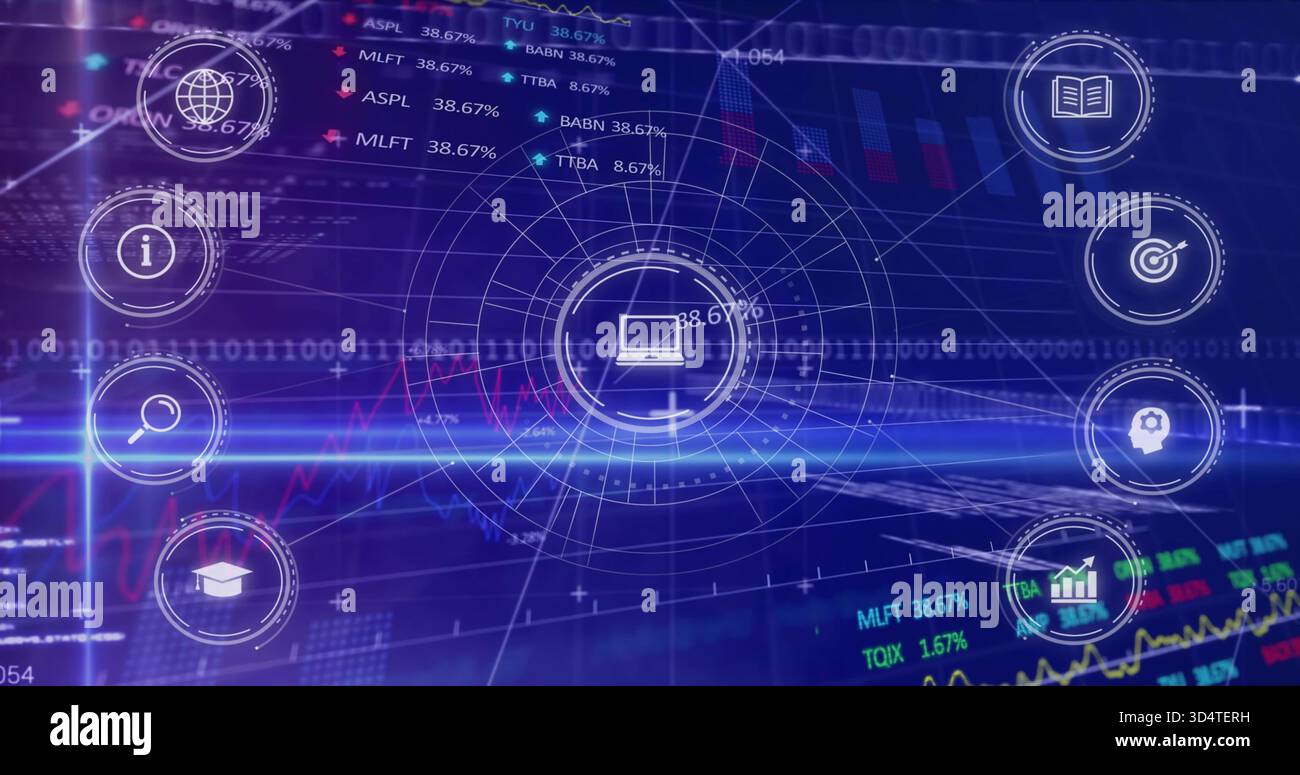 Central data hud showing graphs hi-res stock photography and images - Alamy