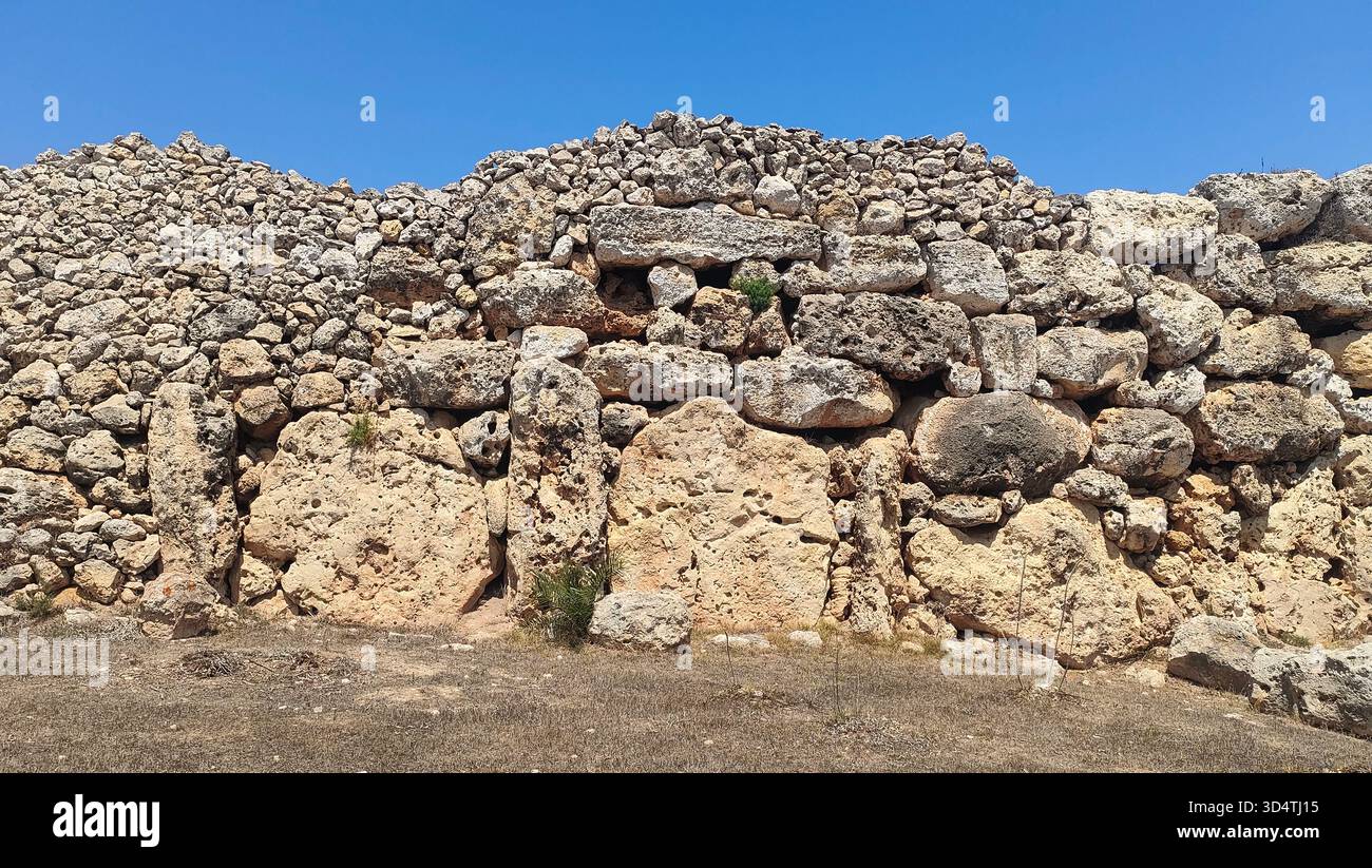 Ġgantija temple in Xaghra, Gozo island, Malta - Smartphone Captured Stock Image