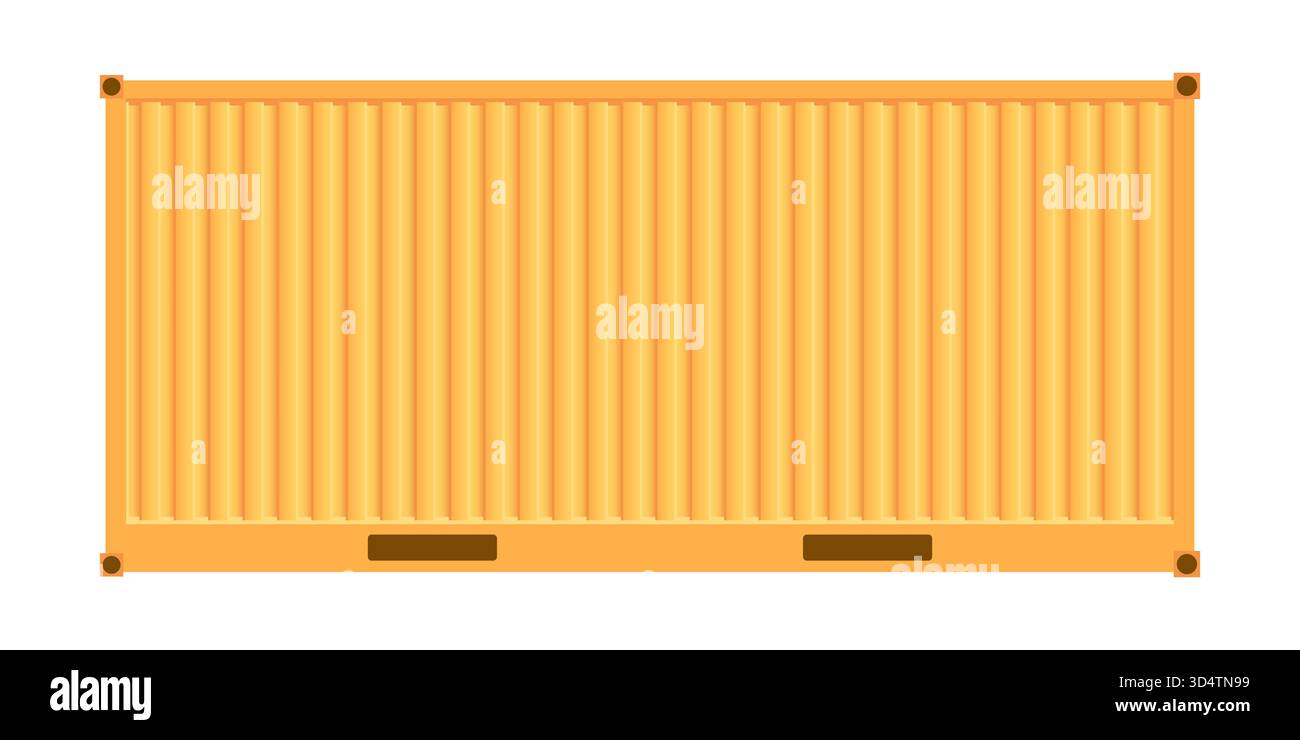Yellow cargo container isolated on white background. Shipping container ...