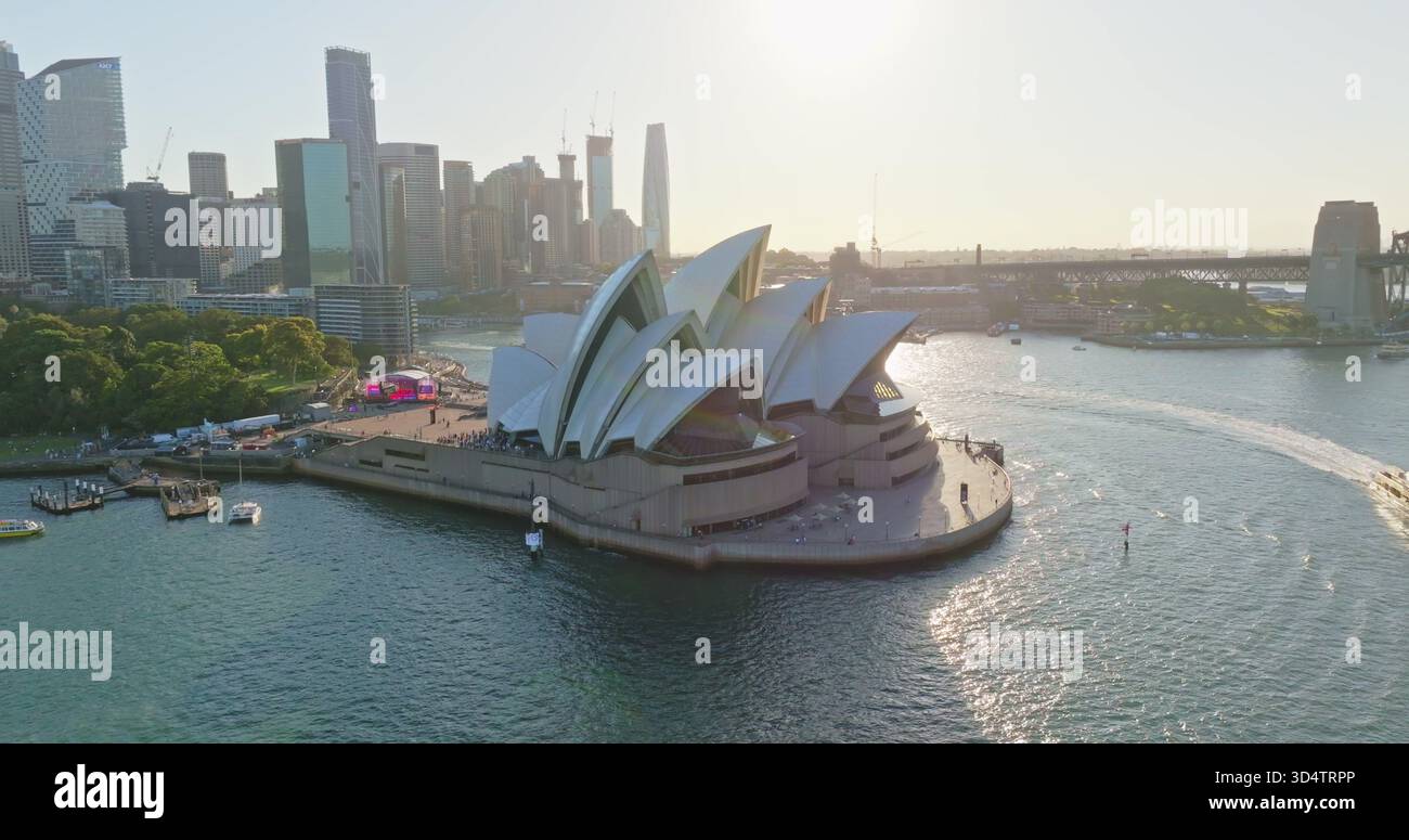 Sydney Opera House at Circular Quay, modern urban cityscape buildings ...