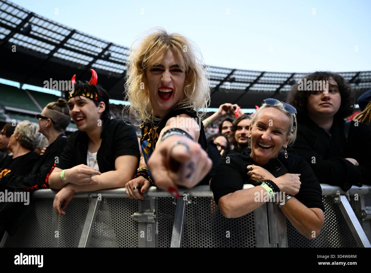 Guests in the crowd ahead of a performance by Australian rock band AC ...