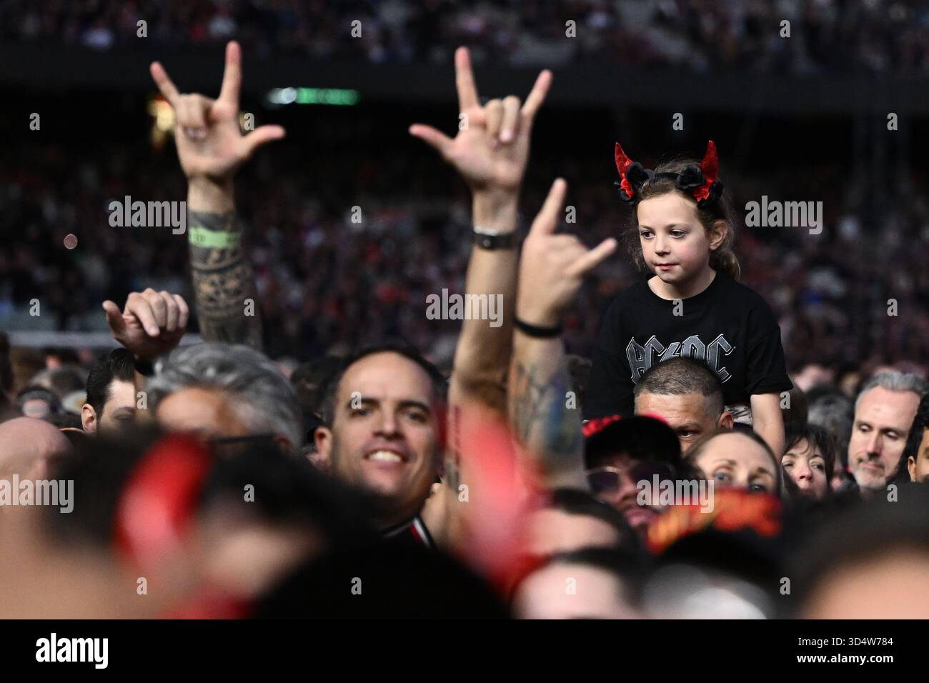 Guests in the crowd ahead of a performance by Australian rock band AC ...