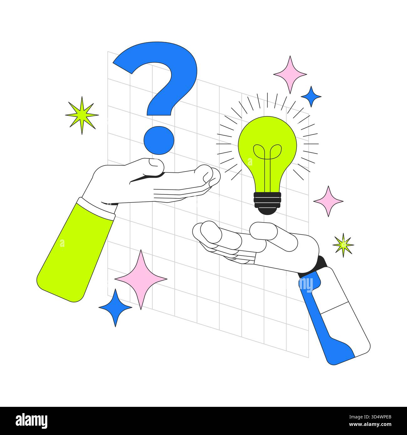 AI research 2D onboarding ui illustration Stock Vector