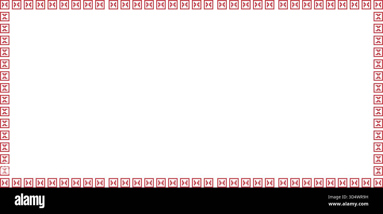 Decorative Red Border Pattern. Traditional Geometric Design Frame ...