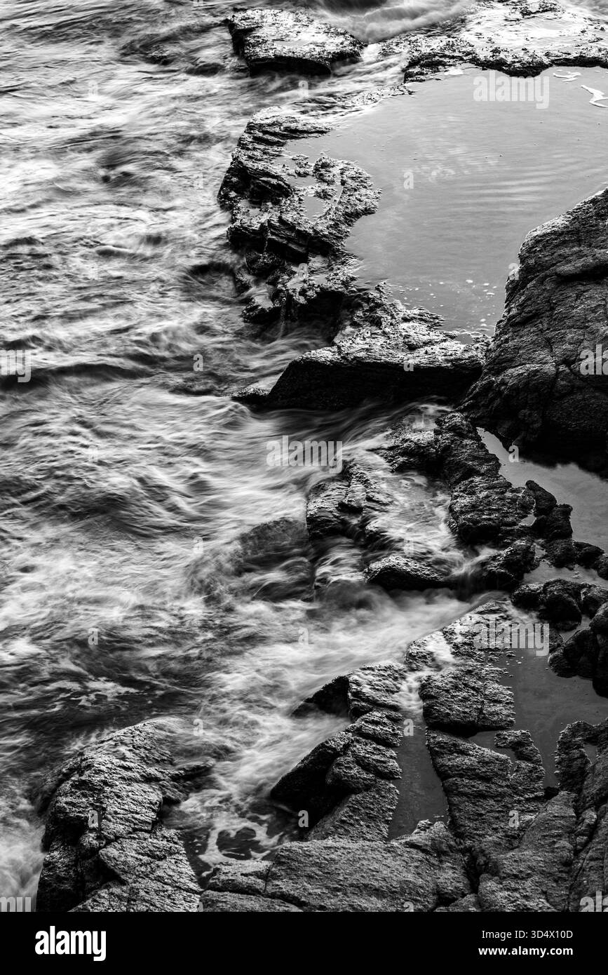 Rugged rocky landscape serene Black and White Stock Photos & Images - Alamy