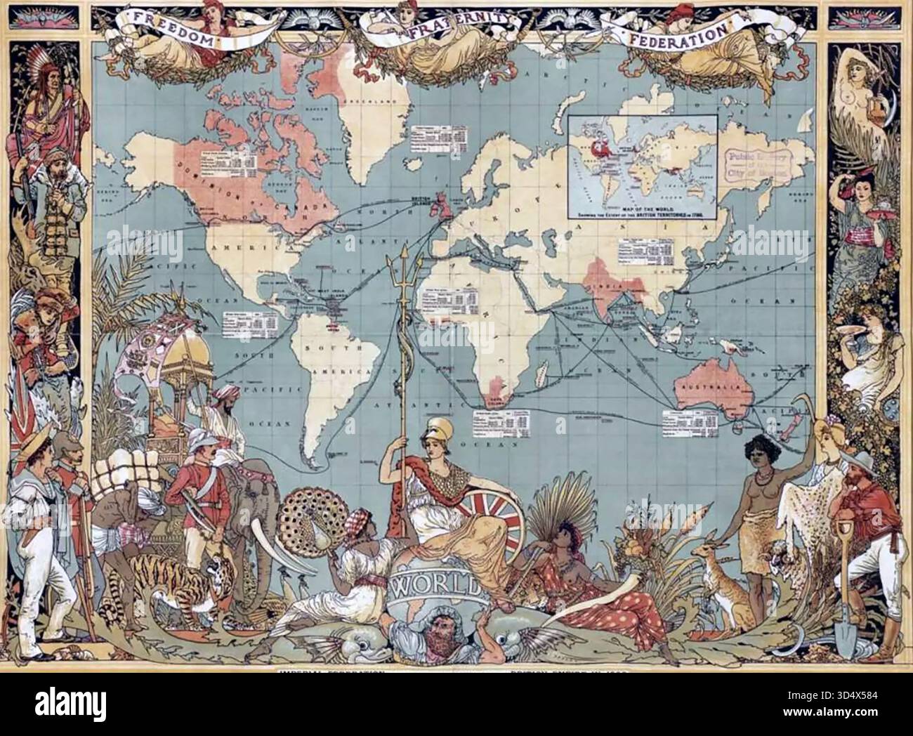 British empire victorian map hi-res stock photography and images
