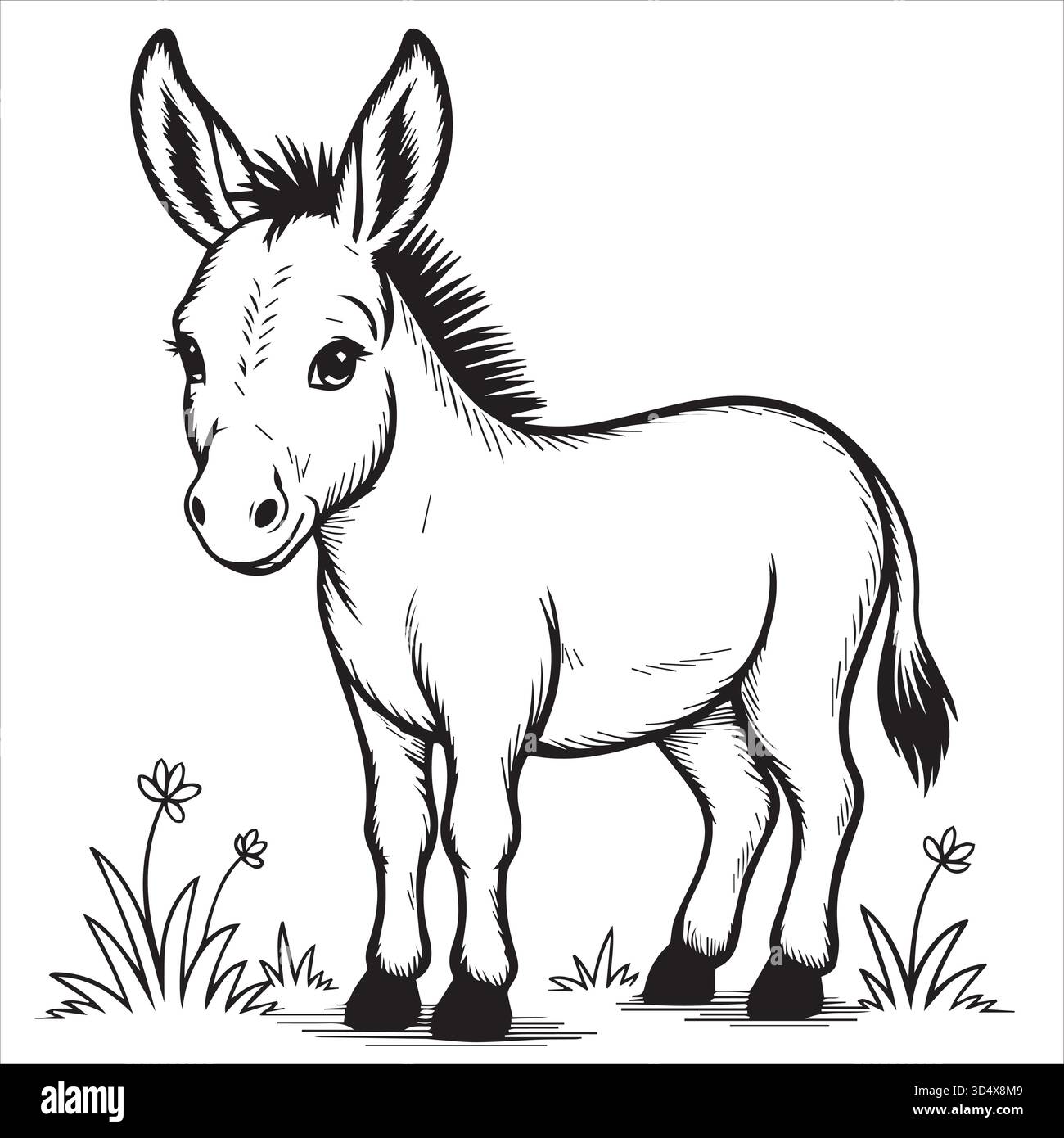 Color Donlkey Donkey coloring fun Stock Vector Images - Alamy