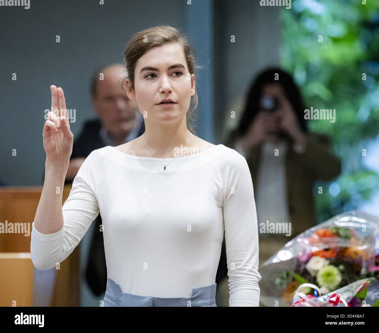 THE HAGUE – Lidewij de Vos (FVD) during the swearing-in ceremony as a ...
