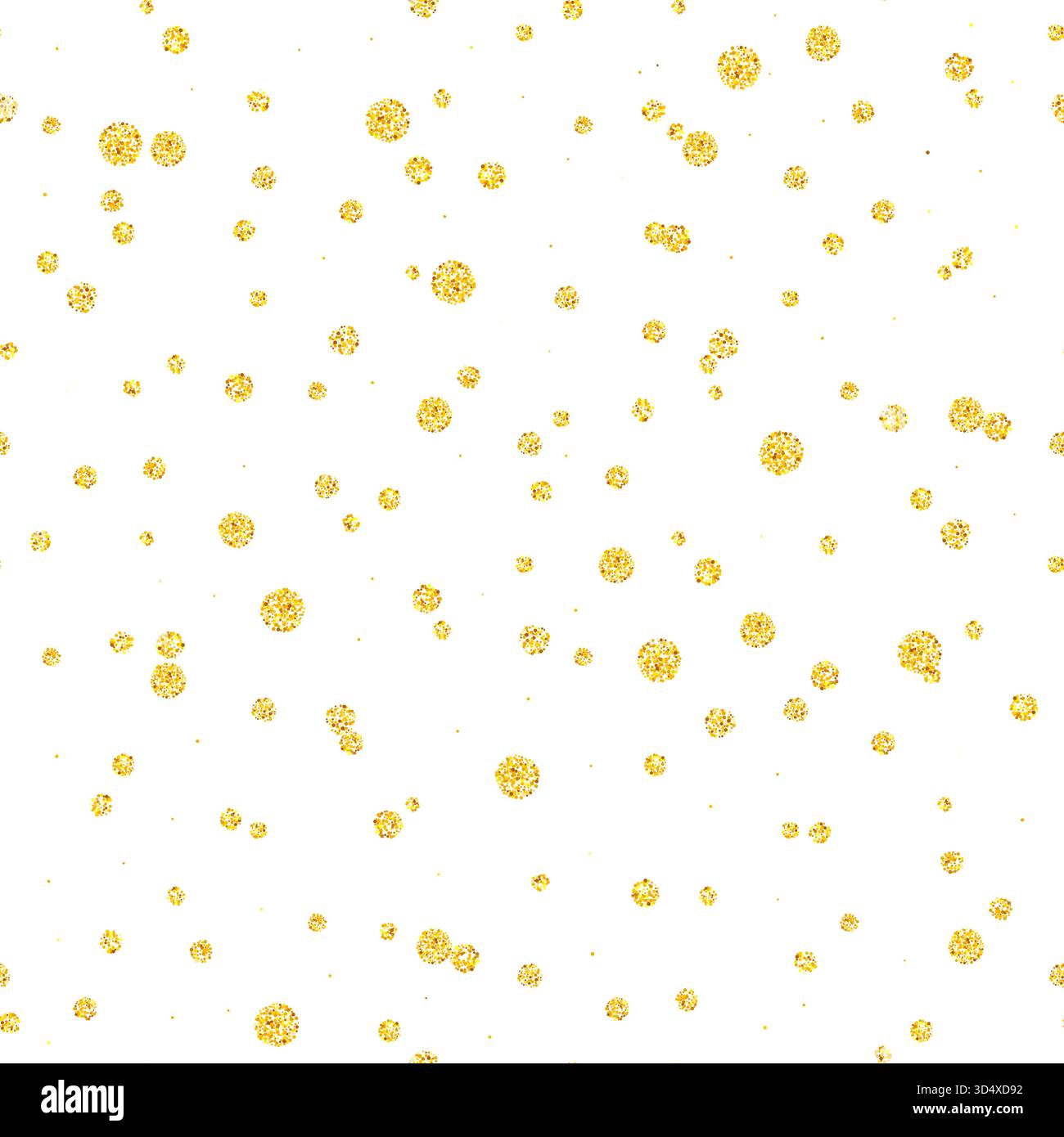 Elegant Seamless Holiday Pattern With Sparkling Gold Glitter Dots ...