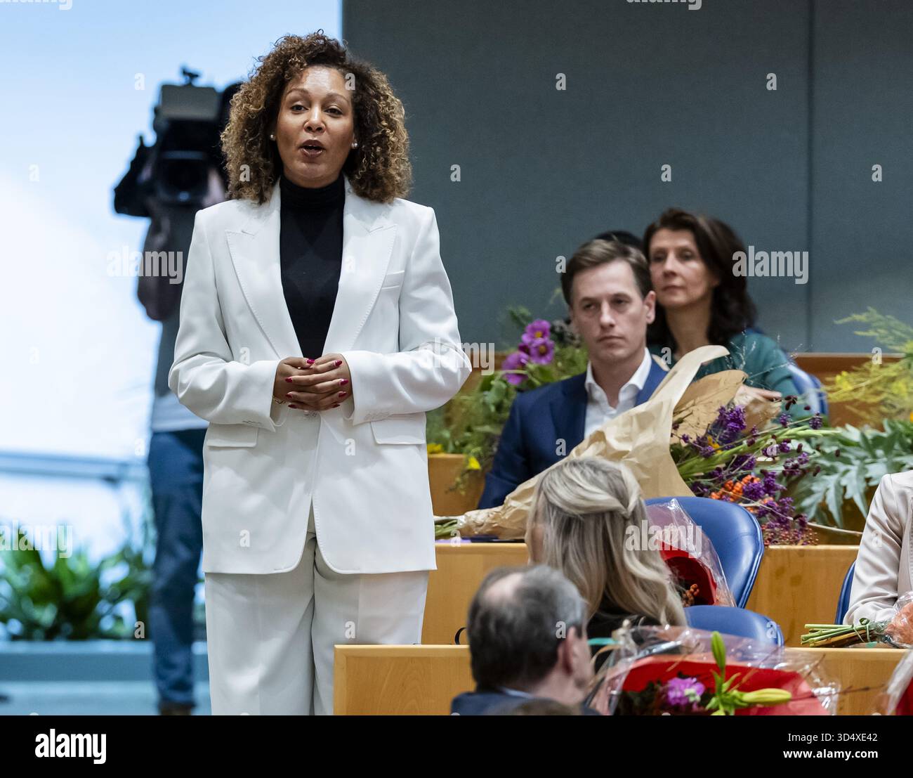 THE HAGUE - Nathalie van Berkel (D66) during the swearing-in ceremony ...