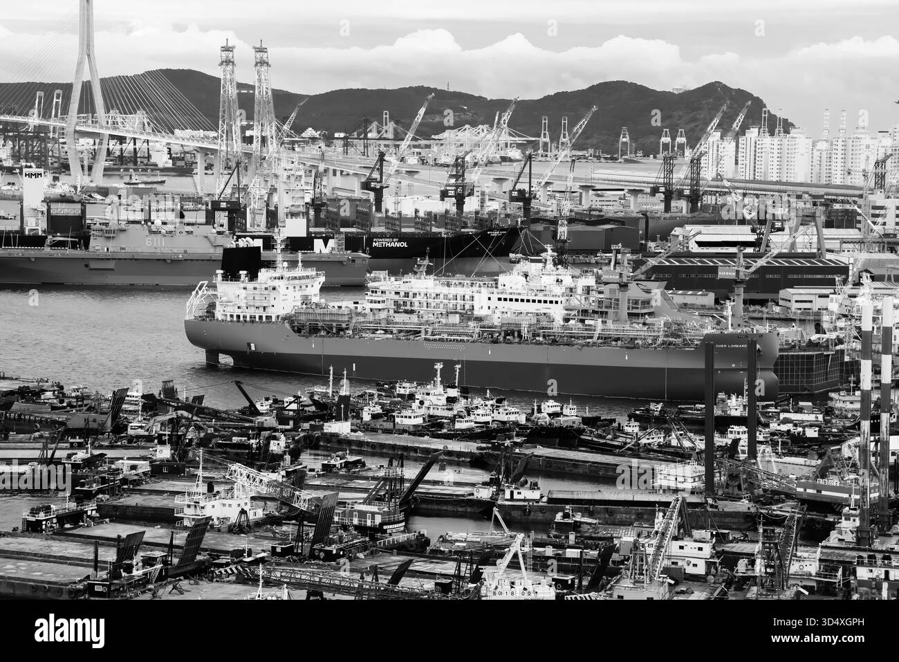 BUSAN, SOUTH KOREA - OCTOBER 9, 2025 - Busan port showing industrial ...