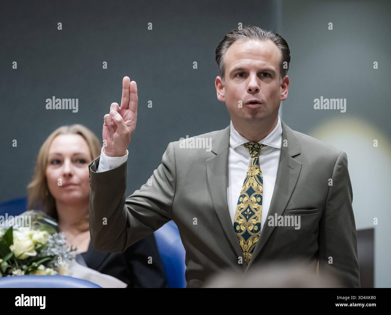 THE HAGUE - Alexander Kops (PVV) during the swearing-in ceremony as a ...