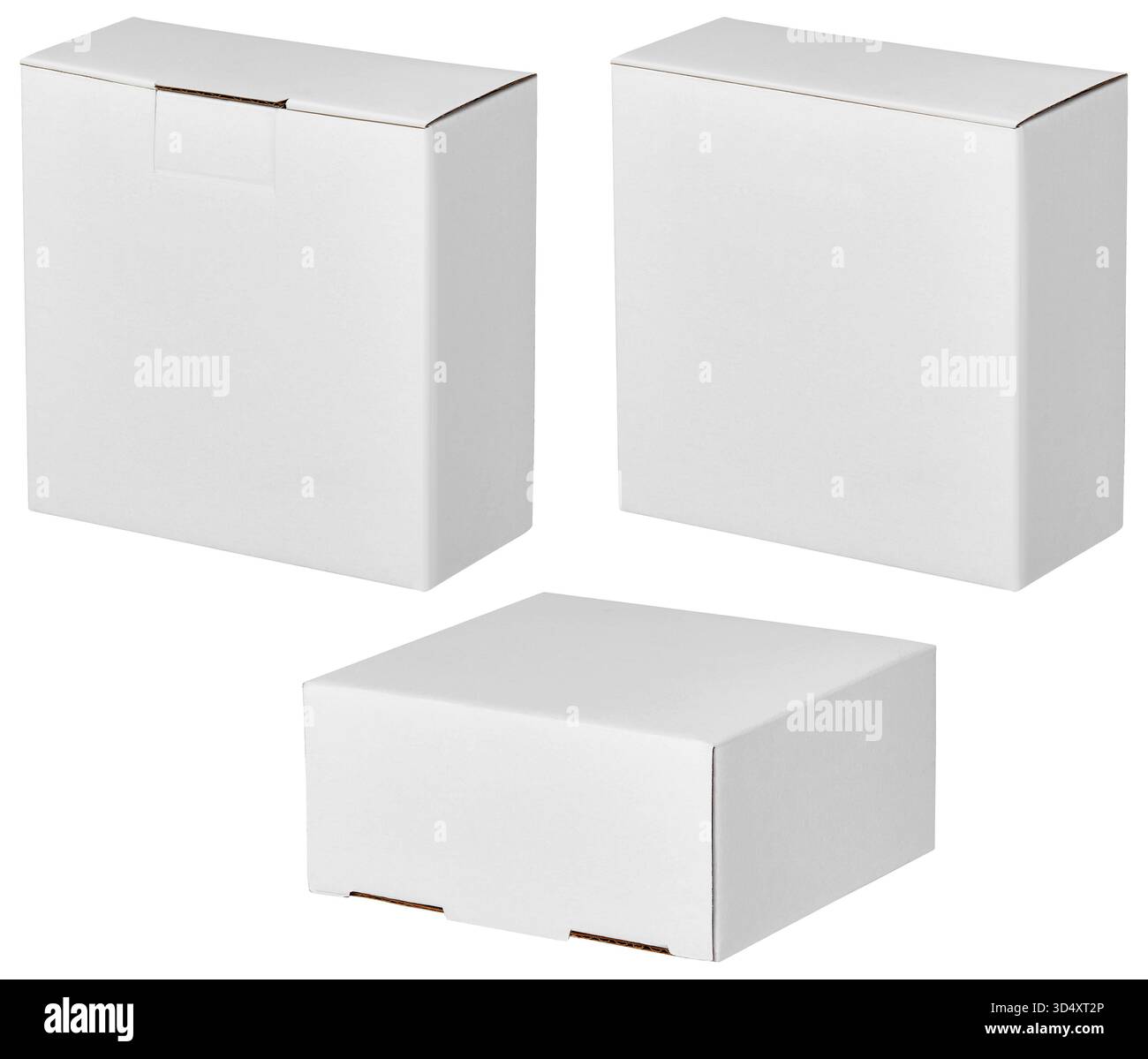 cardboard box giftbox set isolated Stock Photo