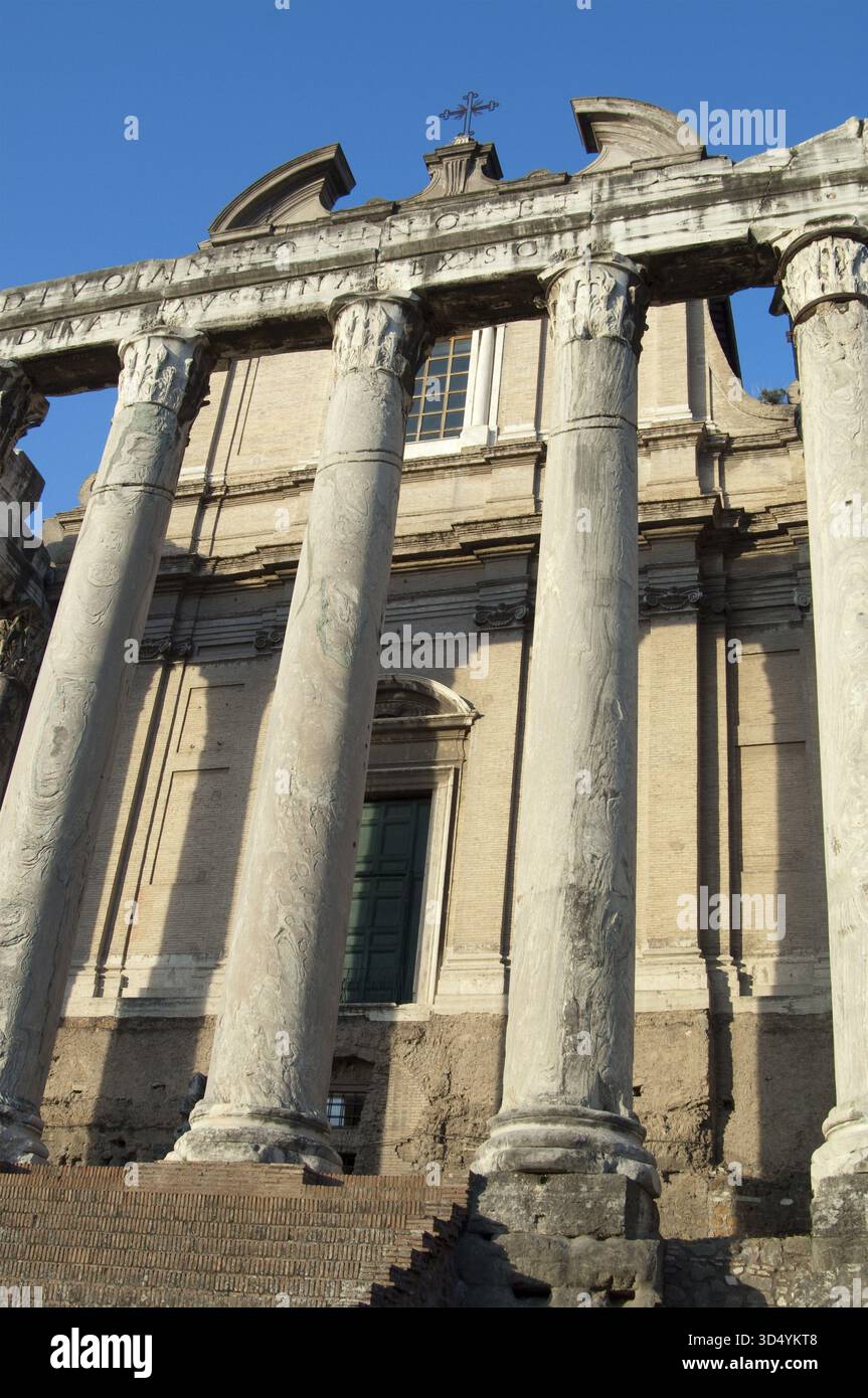 View from today's ground level of the Roman Forum as in Augustan period ...