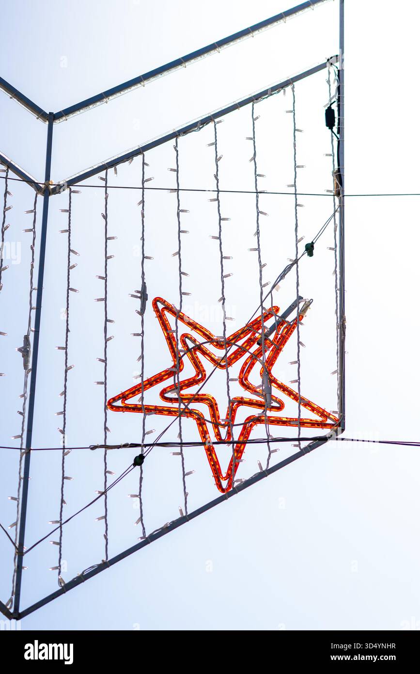 Star-shaped holiday light decoration Stock Photo