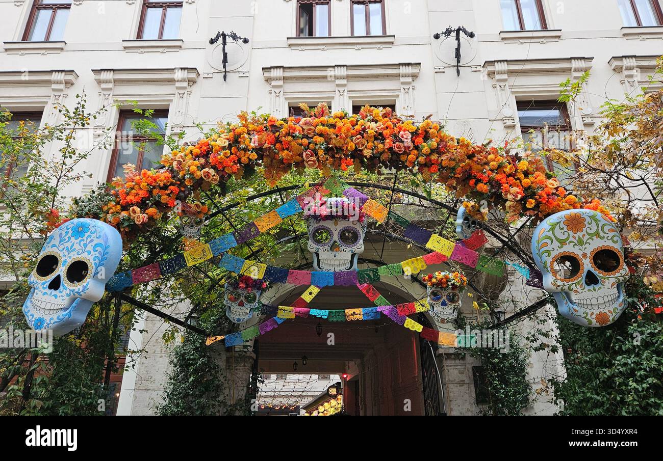 Dia de muertos decorations papel picado hi res stock photography and