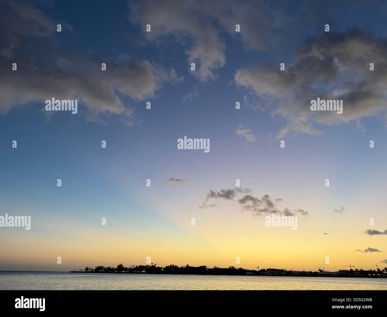 The last streaks of sunset of a Hawaiian dusk - Smartphone Captured Stock Image