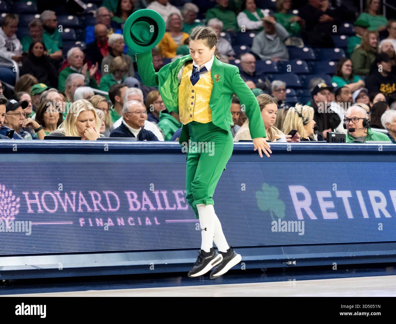 SOUTH BEND, IN - NOVEMBER 09: The Notre Dame Fighting Irish mascot ...