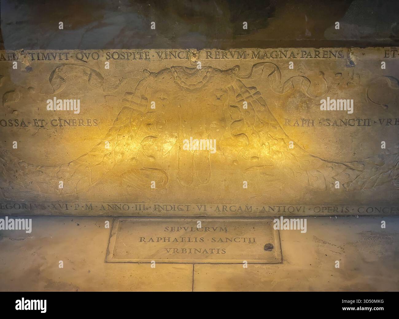 Rome, Italy - July 16, 2024: Pantheon. The actual Tomb of Raphael under ...