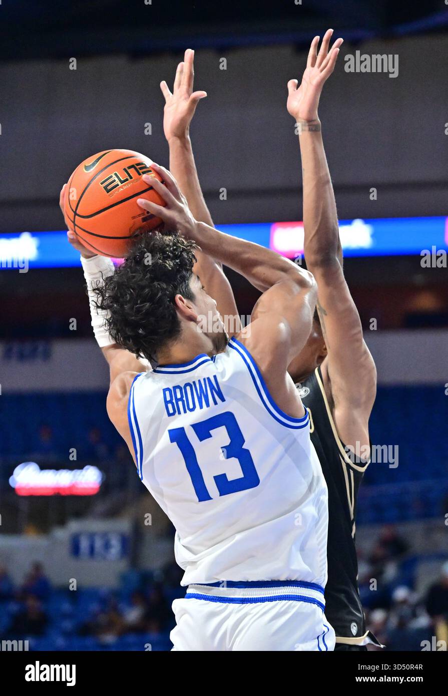 ST. LOUIS, MO - NOVEMBER 10: Saint Louis guard Dion Brown (13) attempts ...
