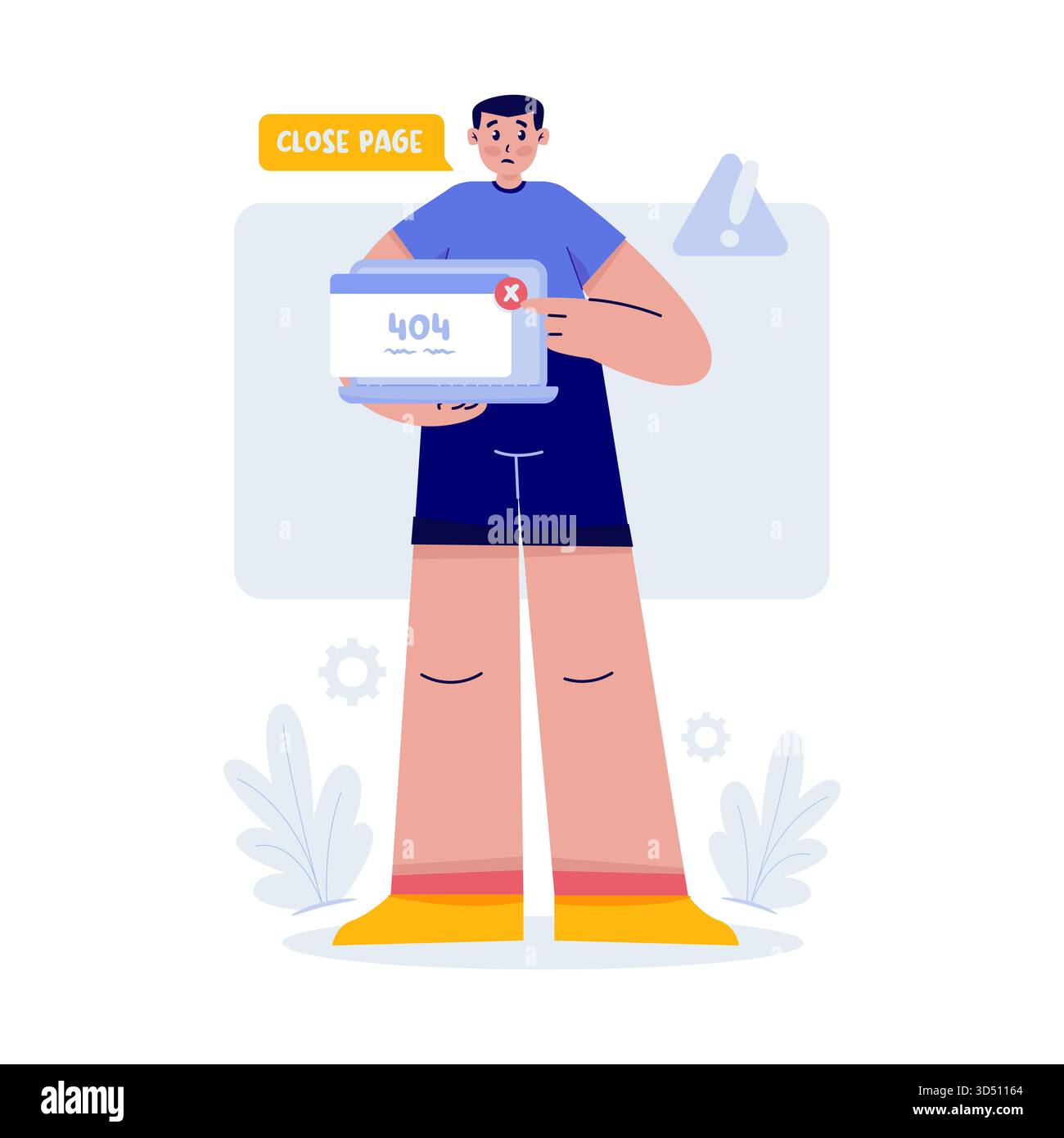 Website Error Page Access Closed Flat Illustration Stock Vector