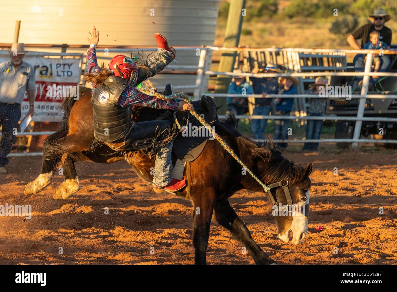 Rider being bucked off, Saddle bronc riding, Stonehenge Rodeo ...