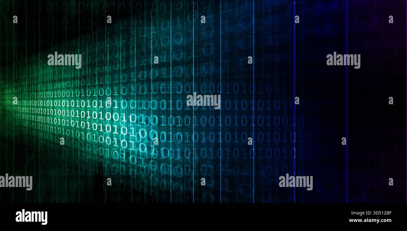 Binary Transaction Processing System Supporting Fintech Financial Technology Stock Photo
