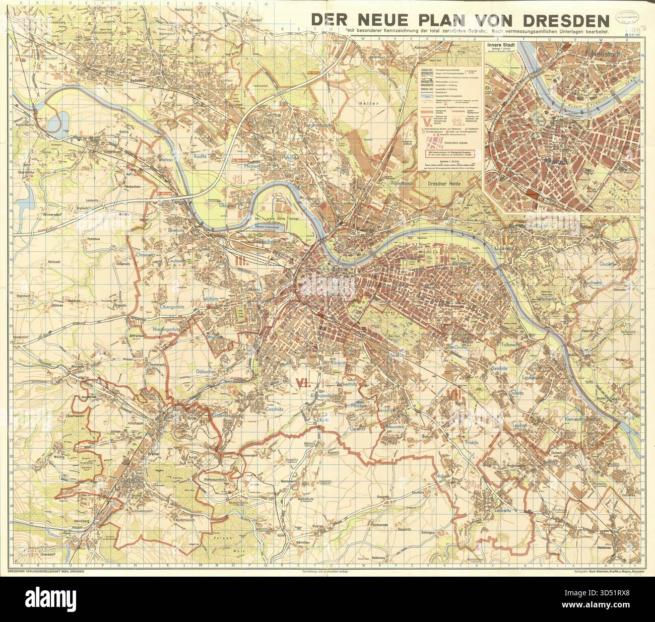 1947 dresden city map hi-res stock photography and images - Alamy