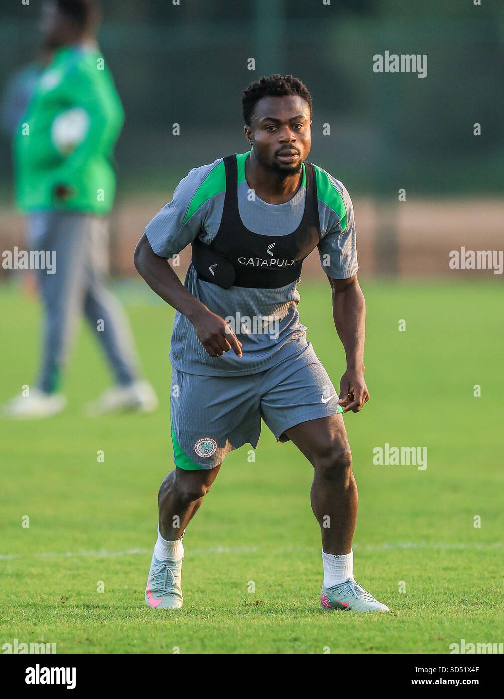 Rabat, Morocco.. 12th Nov, 2025, Moses Simon in training for Nigeria vs ...
