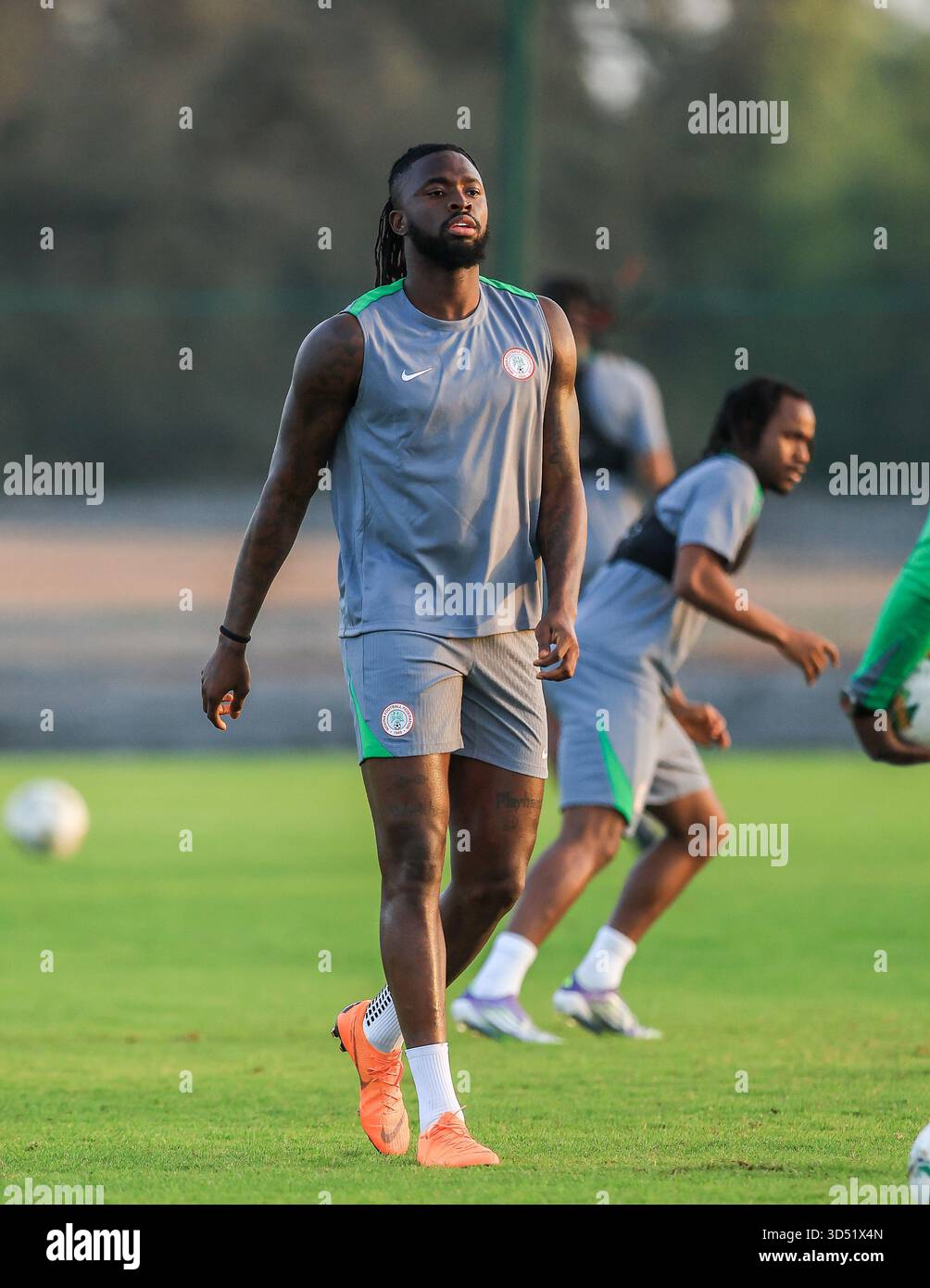 Rabat, Morocco.. 12th Nov, 2025, Tolu Arokodare in training for Nigeria ...
