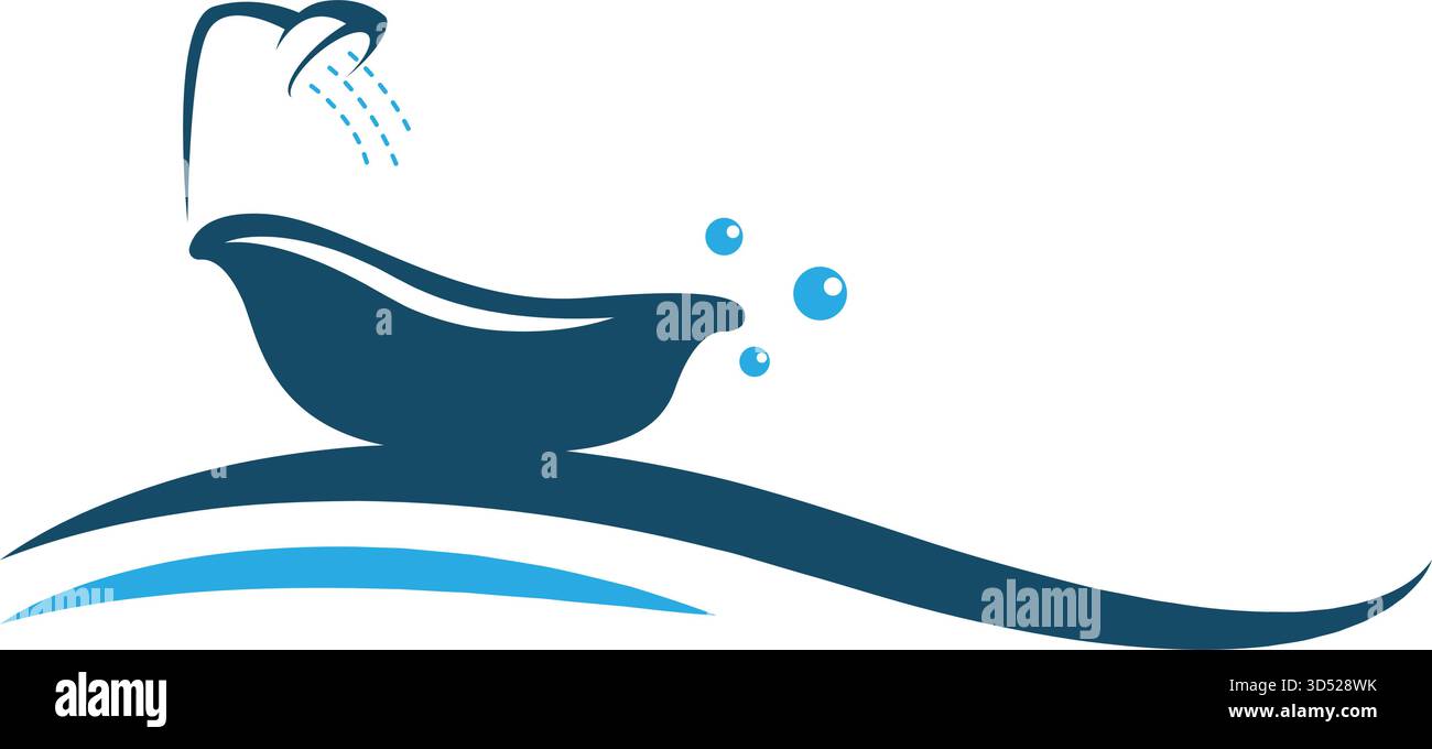 Bathtub logo icon design illustration Stock Vector