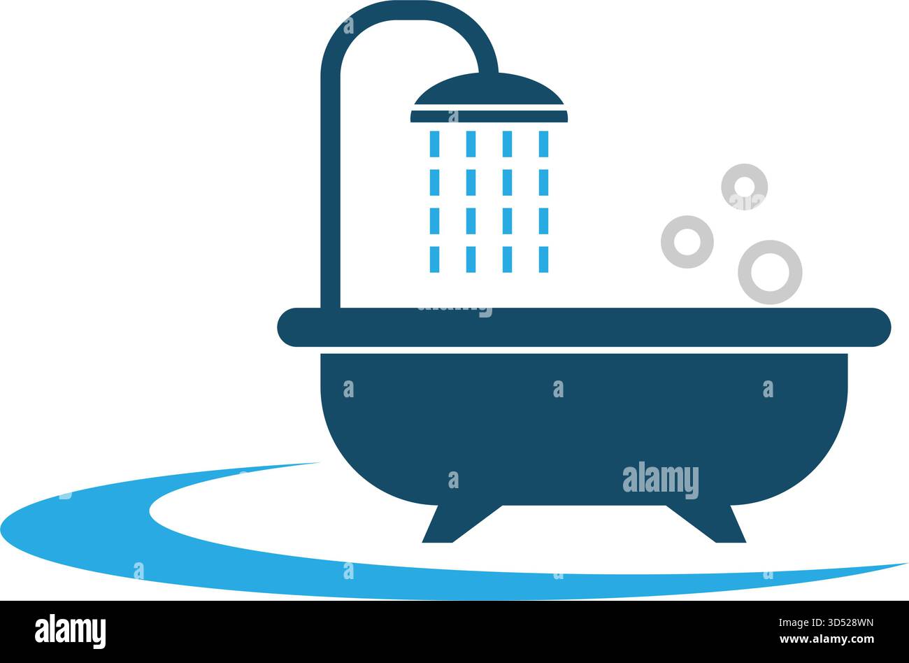 Bathtub logo icon design illustration Stock Vector