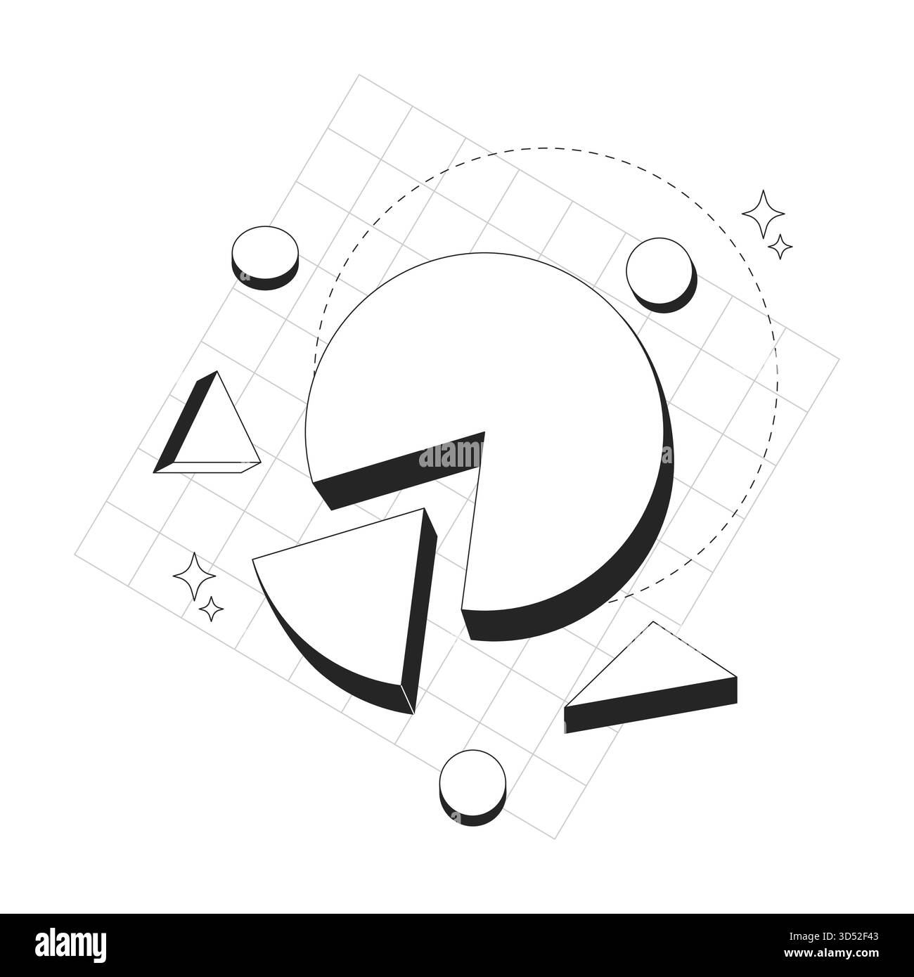 Statistics and data visualization line onboarding ui illustration Stock Vector