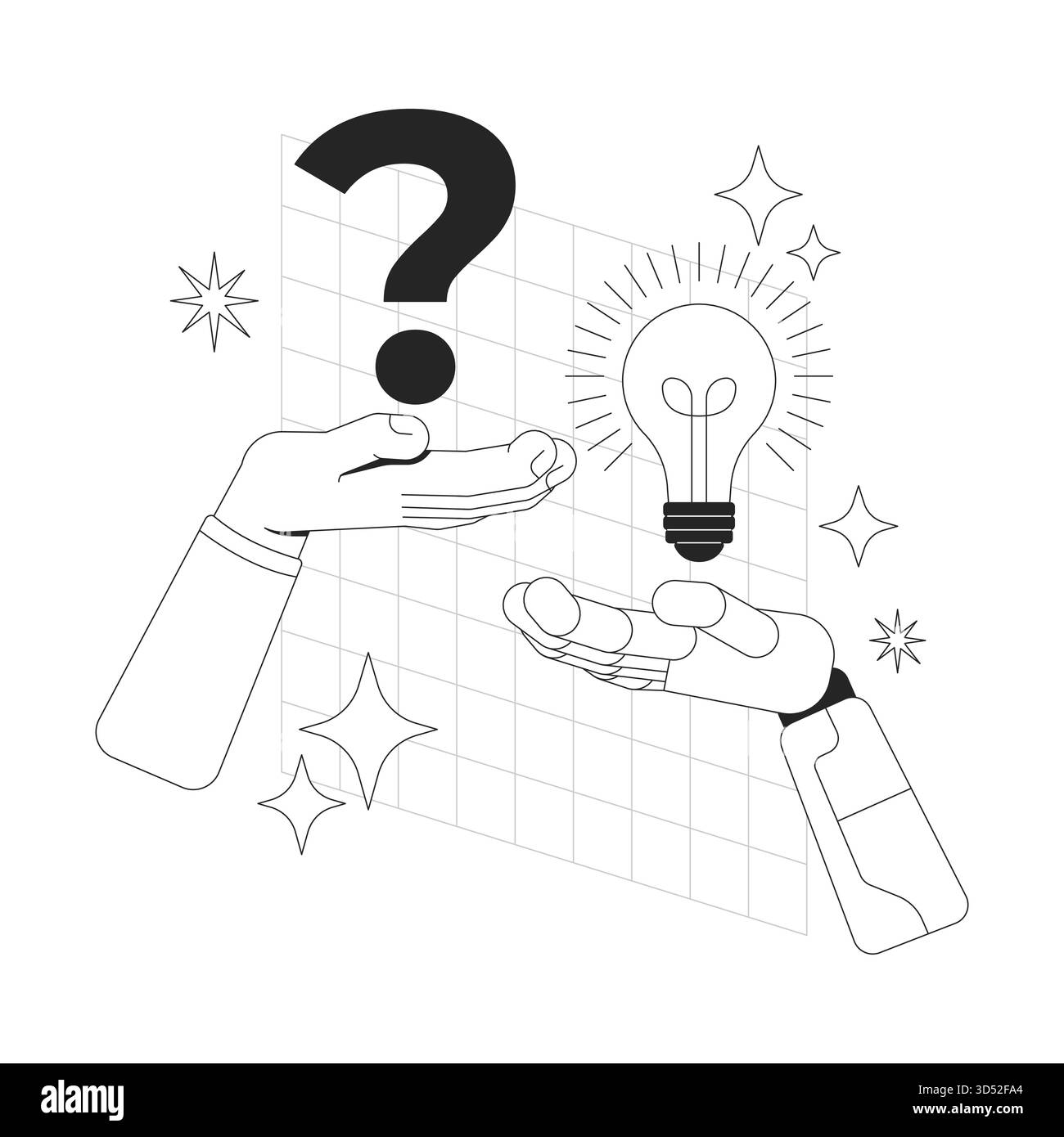 AI research line onboarding ui illustration Stock Vector