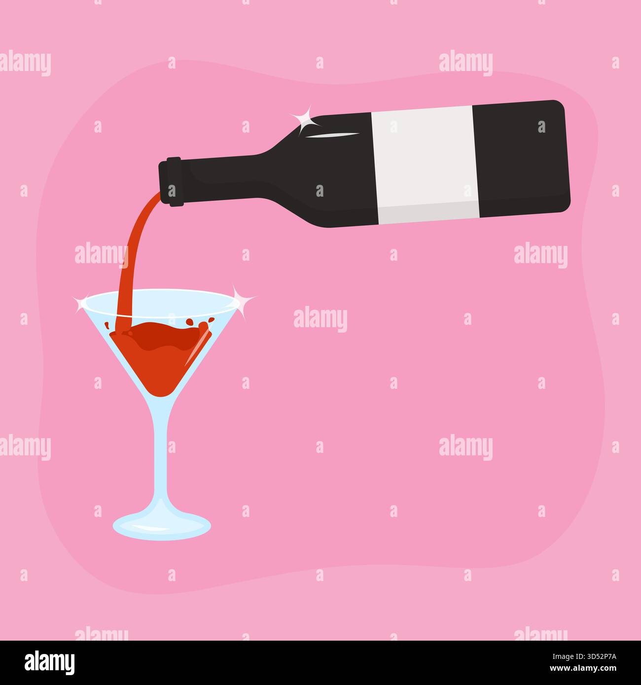 Glass red sparkling wine Stock Vector Images - Alamy