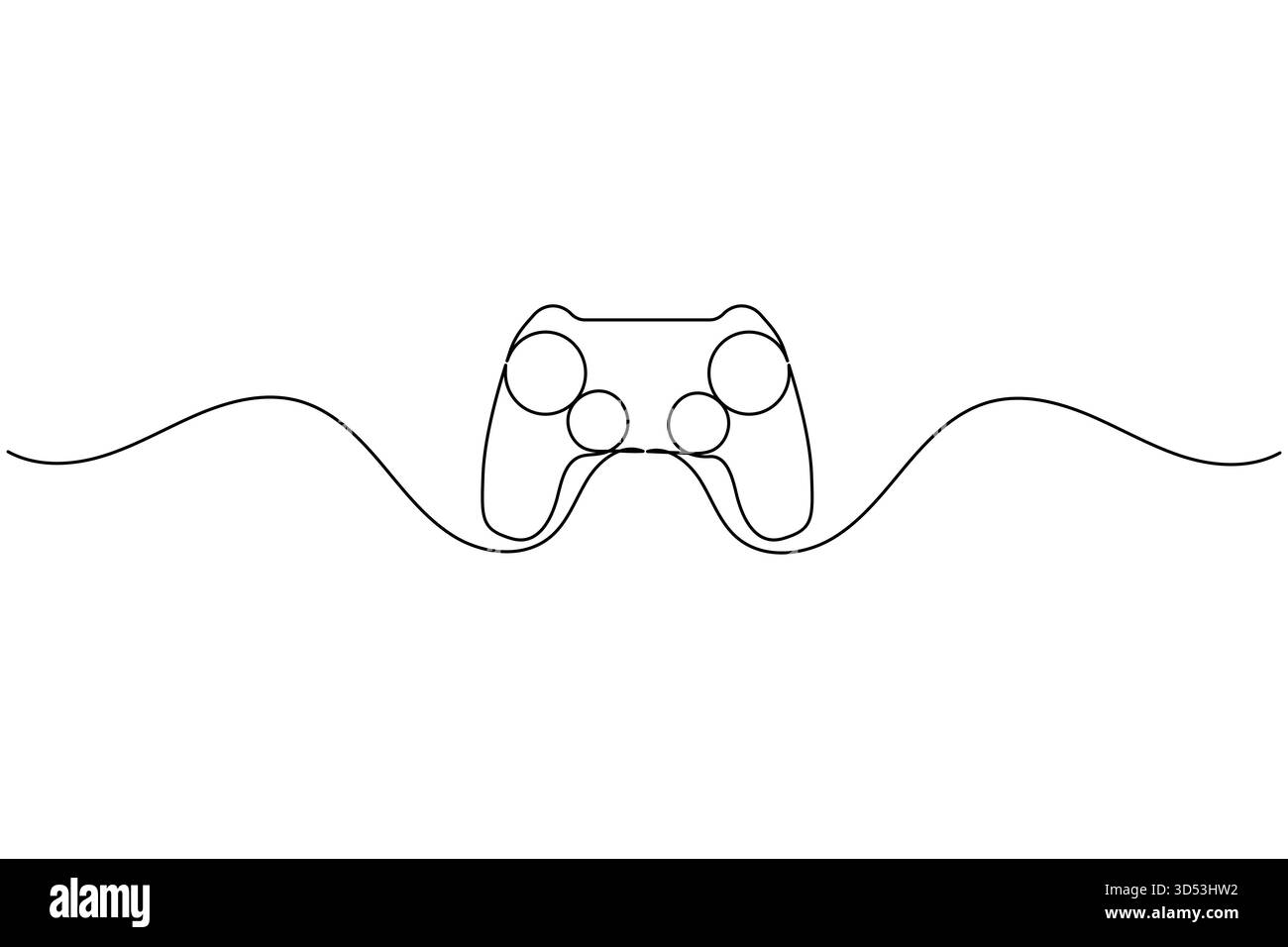 Continuous one line drawing of a game controller for gaming concept ...