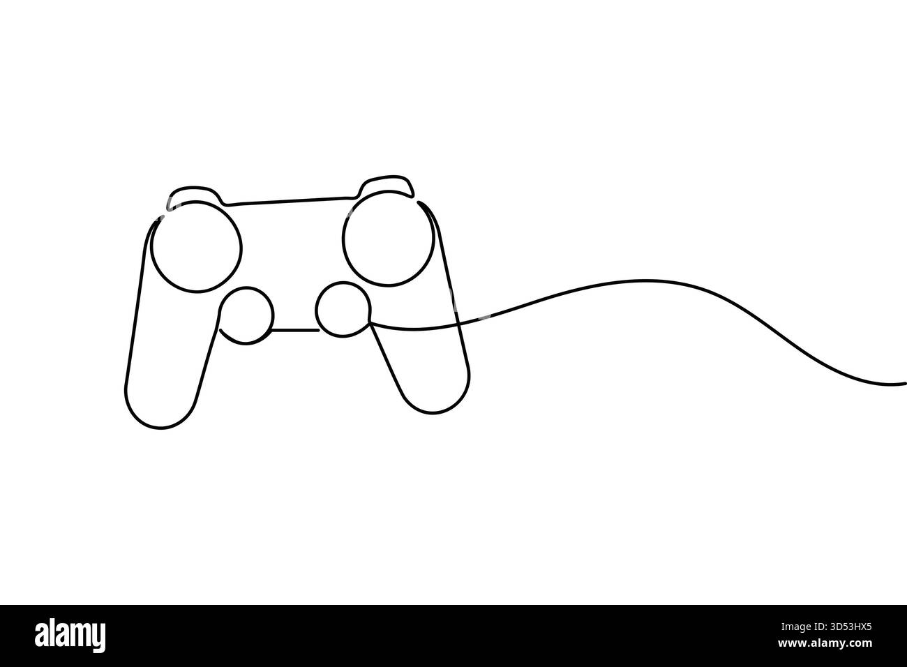Continuous one line drawing of a game controller for gaming concept design Stock Vector