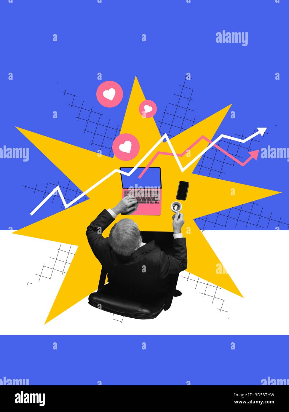 Man monitoring rising data charts hi-res stock photography and images ...