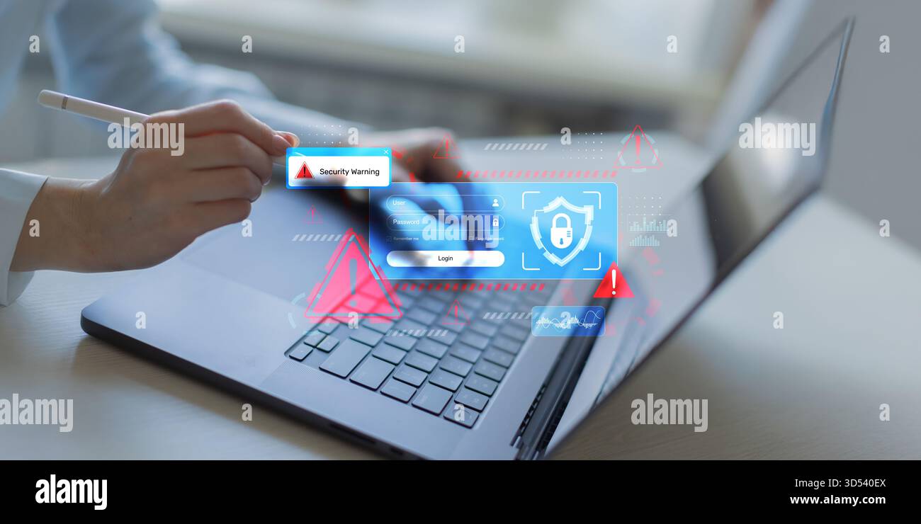 Security Warning Examples Ui Detection interface hi-res stock photography and images - Alamy