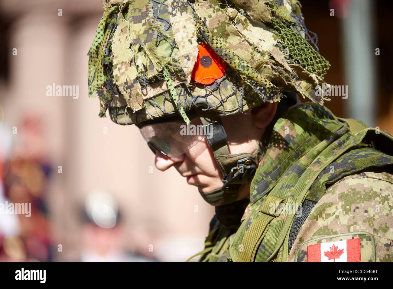 Toronto, Ontario, Canada—November 11th, 2025: A headshot of a soldier ...