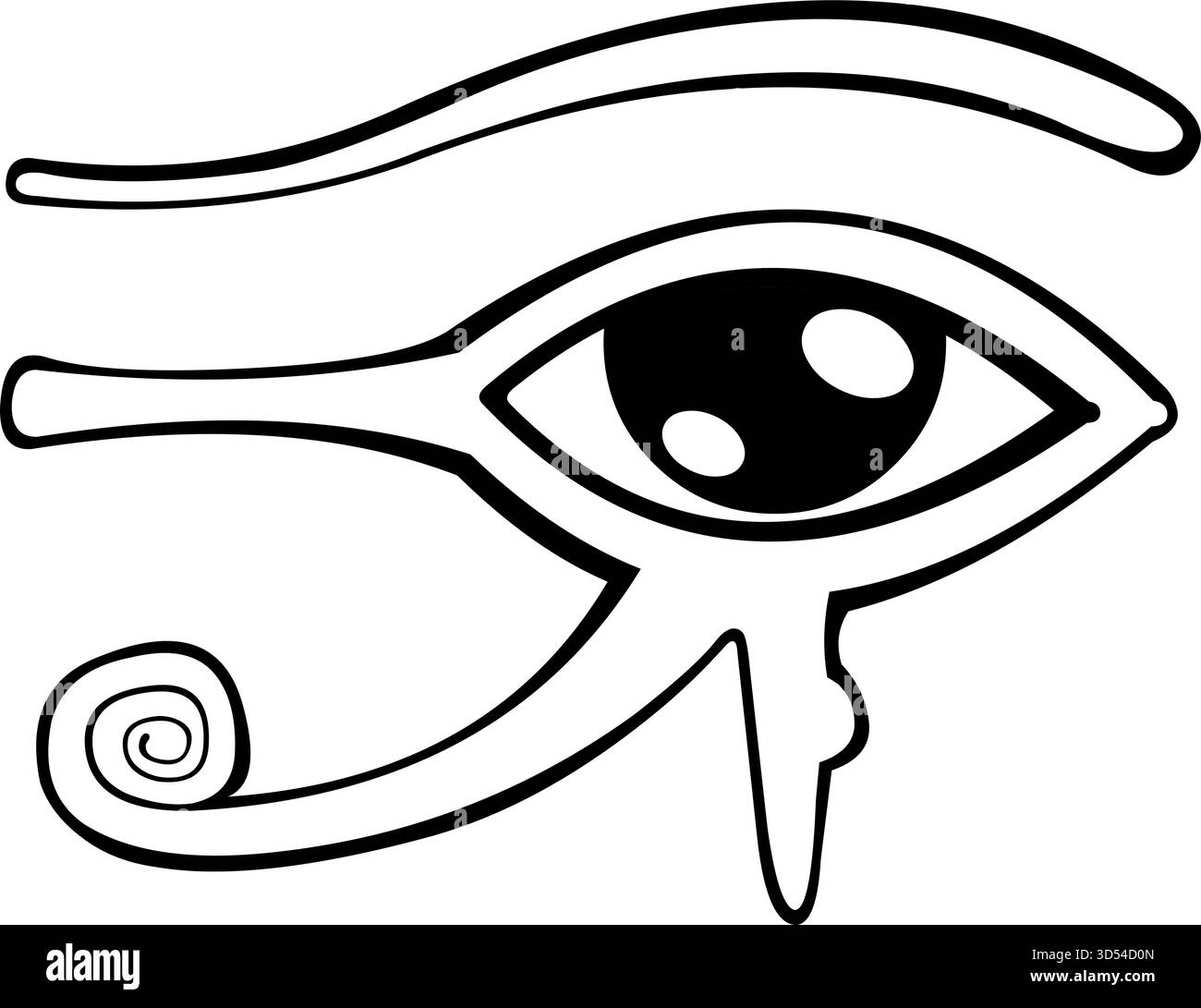 vector illustration drawing black and white eye of horus spiritual ...