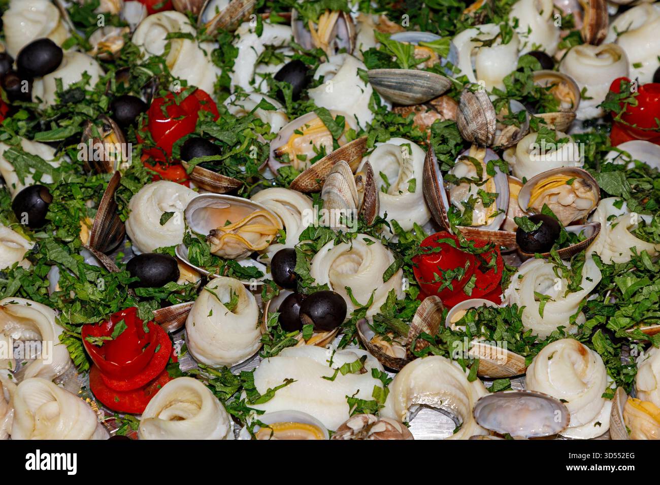 Seafood at buffet, Mine, Japan Stock Photo