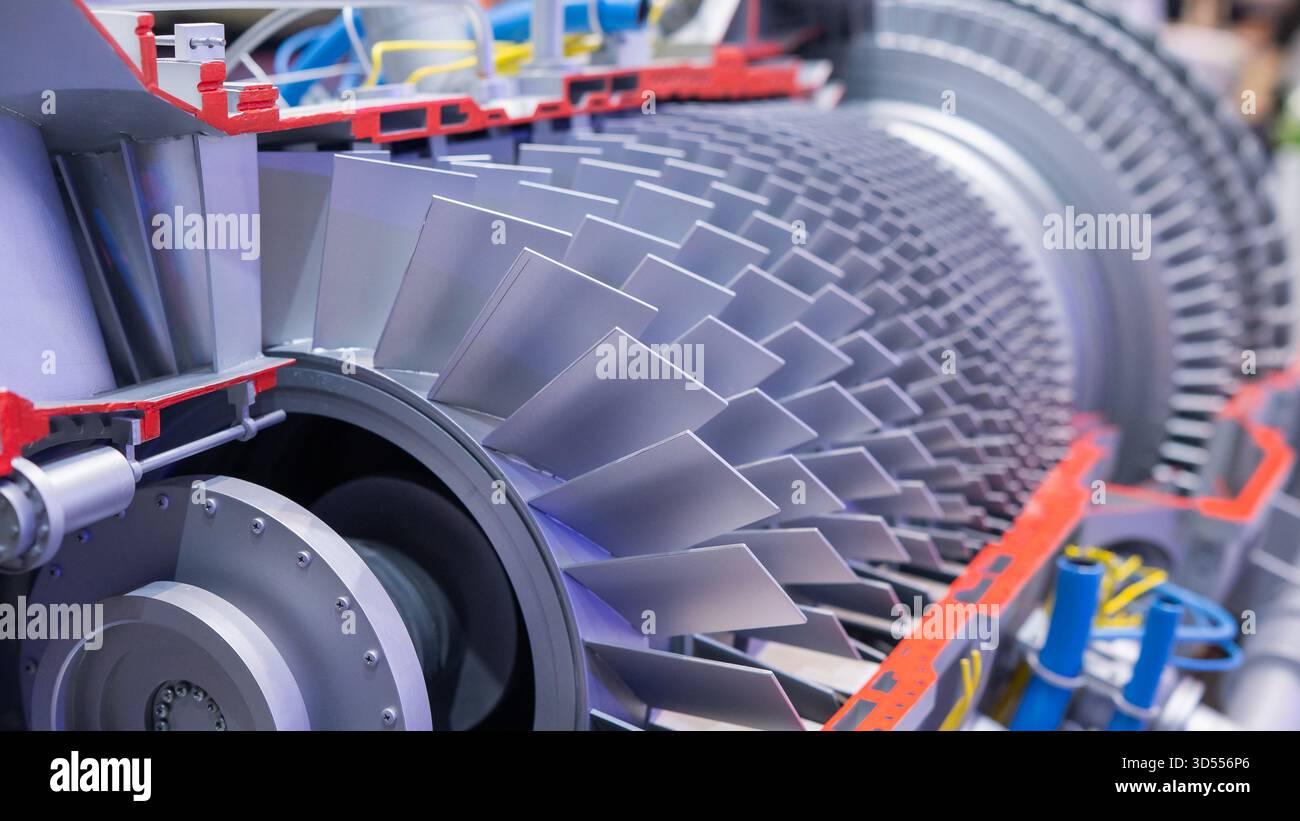 Close-up of a gas turbine engine model Stock Photo - Alamy